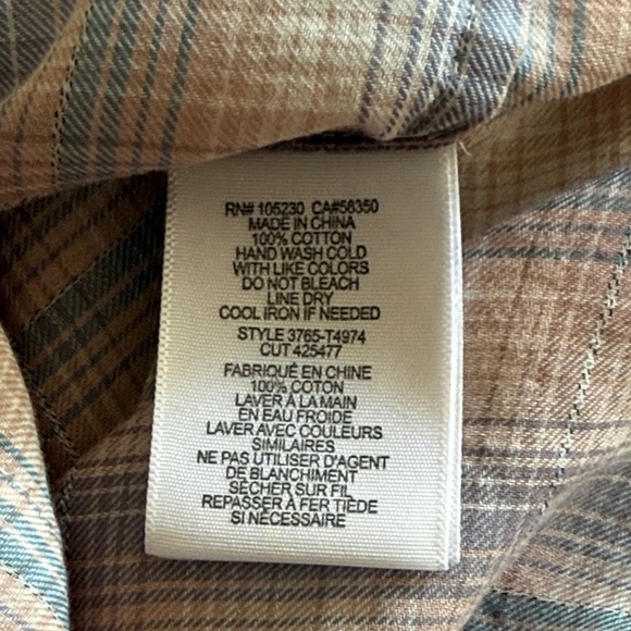 Joie Women’s Small Pink and Cream Plaid Button Down Shirt - Picture 5 of 5